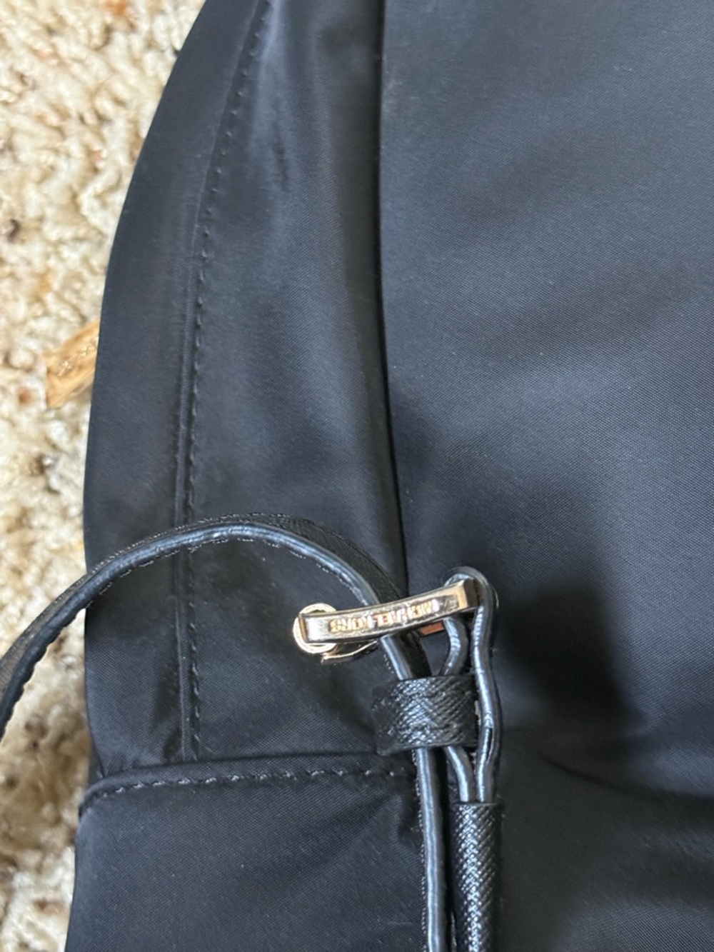 Michael KorsBlack Nylon Backpack with Gold Hardware - Picture 7 of 9